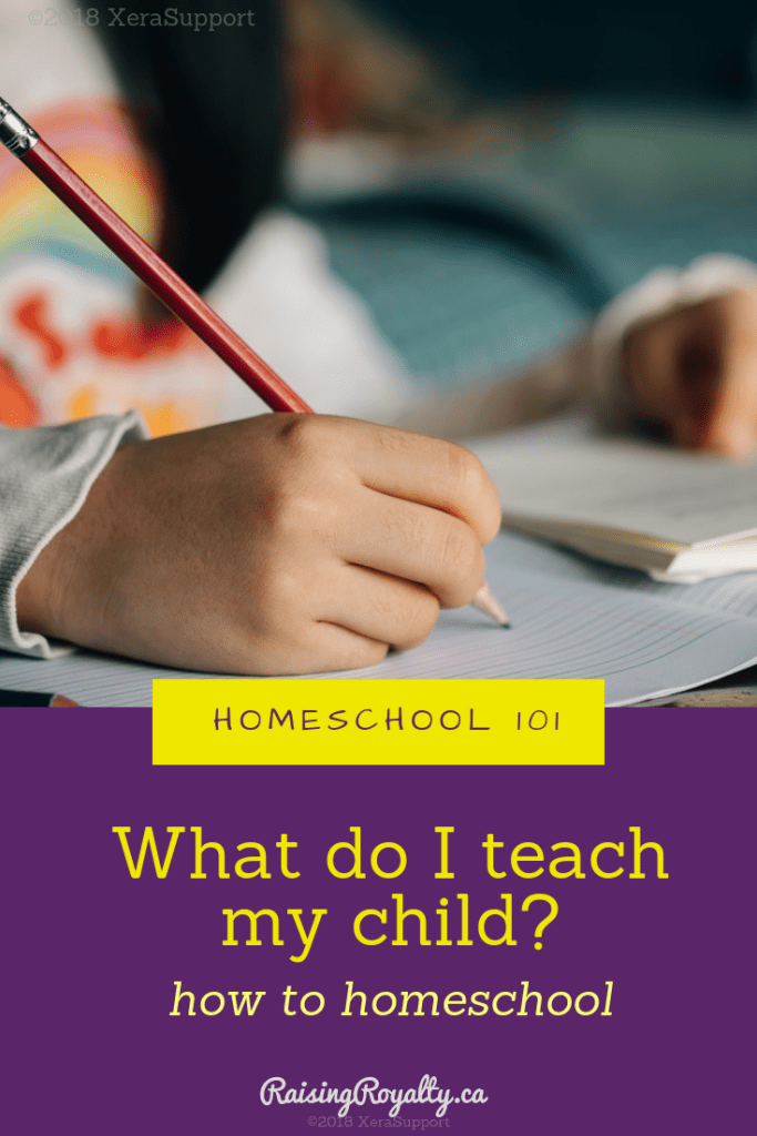 A child's hand writing what mom decided to teach in homeschool